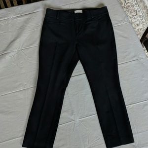 Black cotton/rayon blend cropped pants